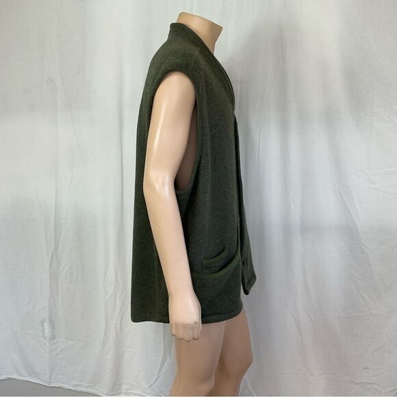 J L Powell The Spirting Life green wool blend sweater utility buttoned vest XXL - Picture 7 of 15